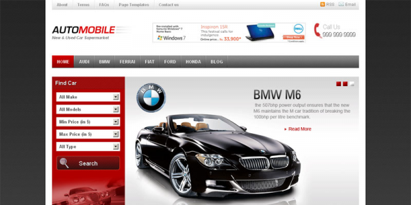 Автомобильный шаблон WordPress от Templatic: Automobile