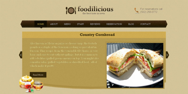 Тема для WordPress от Templatic: Foodilicious