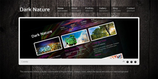 Премиум тема WordPress от ThemeForest: Dark Nature