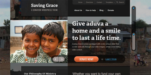 Тема для благотворительных акций WordPress от WooThemes: Saving Grace
