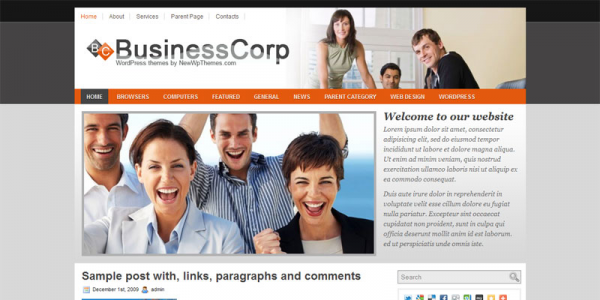 Бизнес новостной шаблон WordPress от NewWpThemes: BusinessCorp