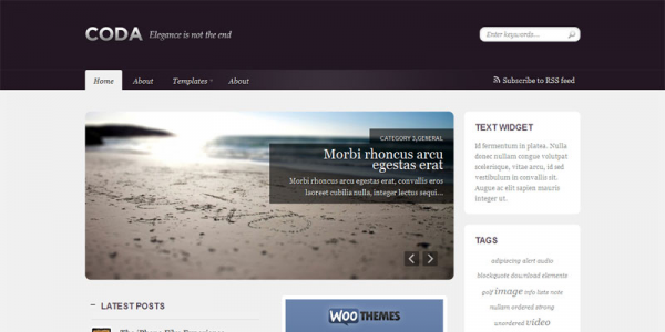 Премиум WordPress тема от WooThemes: Coda