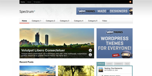 Журнальный шаблон для WordPress от WooThemes: Spectrum