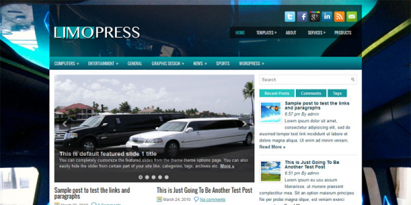 Автомобильная новостная тема wordpress: LimoPress